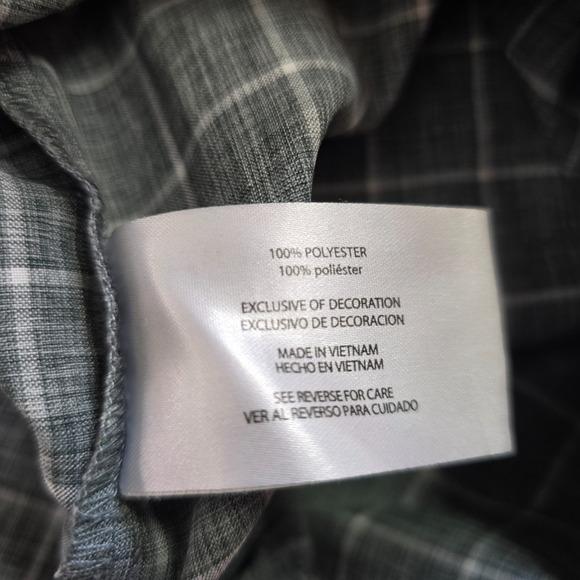 Orivs Classic Collection Button Down Shirt Men's M Gray Plaid Short Sleeve - Picture 6 of 16